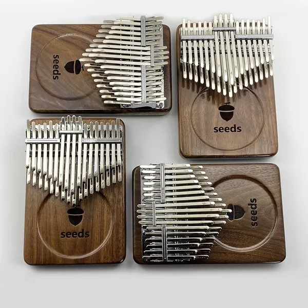 Đàn Kalimba Gỗ Nguyên Khối 2 Tầng Walnut Seeds - Dàn Nhạc Thu Nhỏ