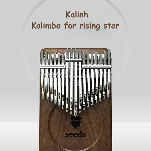 Đàn Kalimba Gỗ Nguyên Khối 2 Tầng Walnut Seeds - Dàn Nhạc Thu Nhỏ