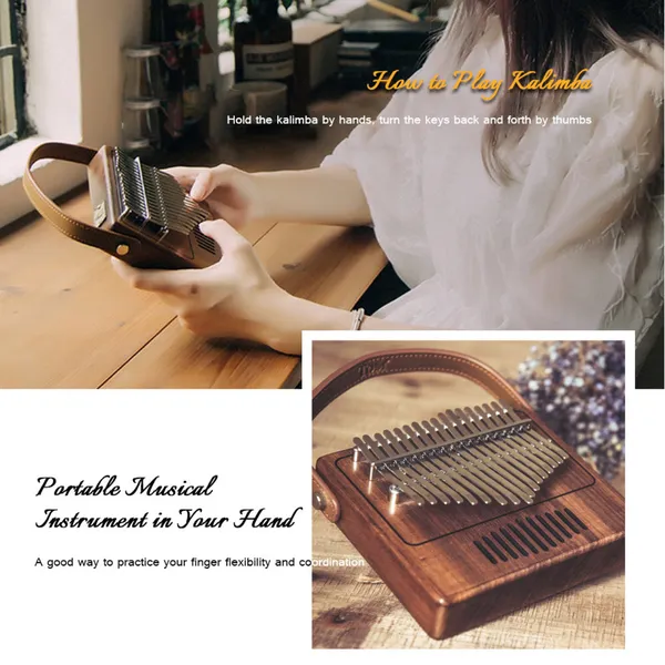 Đàn Kalimba 17 Phím Gỗ Mahogany Radio Tom KaLinh
