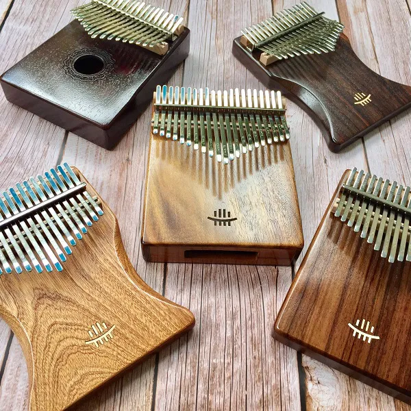 Đàn Kalimba Uốn 17 Phím Gỗ Hoa Hồng Nguyên Khối Hluru