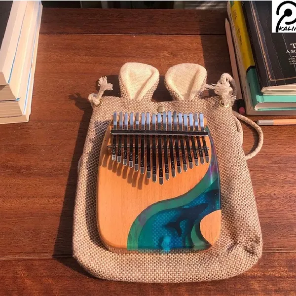 Đàn Kalimba 17 Phím Gỗ Sồi Cá Xanh KaLinh