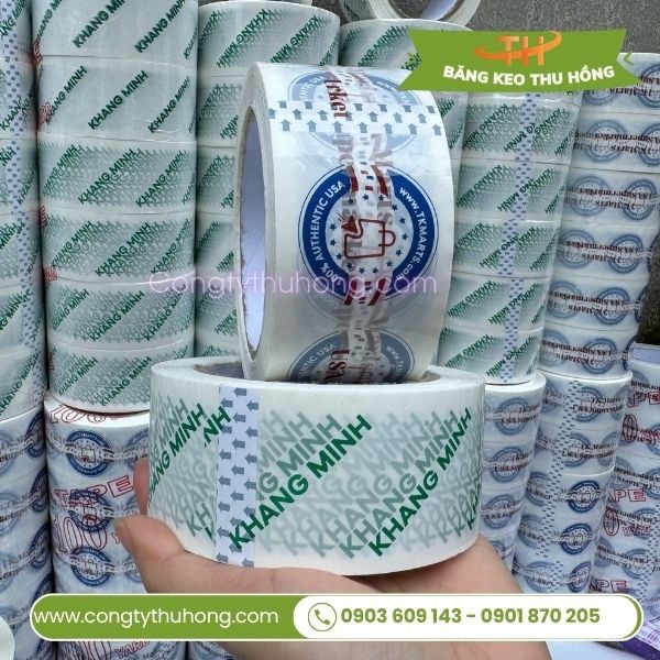 Băng keo niêm phong thùng carton in logo tránh hàng giả Băng keo niêm phong thùng carton in logo tránh hàng giả