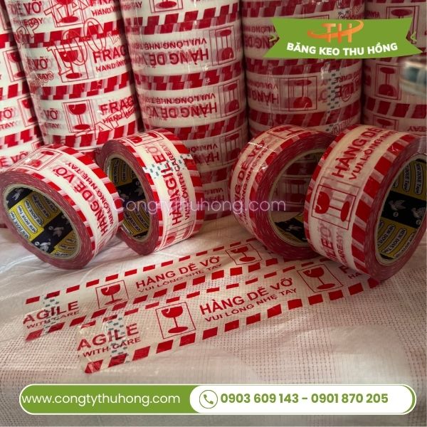 Băng keo cảnh báo quấn hàng dễ vỡ Băng keo cảnh báo quấn hàng dễ vỡ