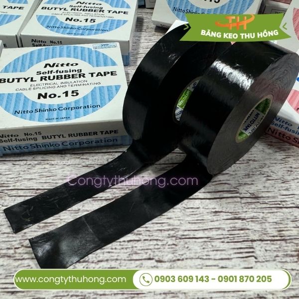 Băng keo điện màu đen thương hiệu nitto NO.15 Băng keo điện màu đen thương hiệu nitto NO.15