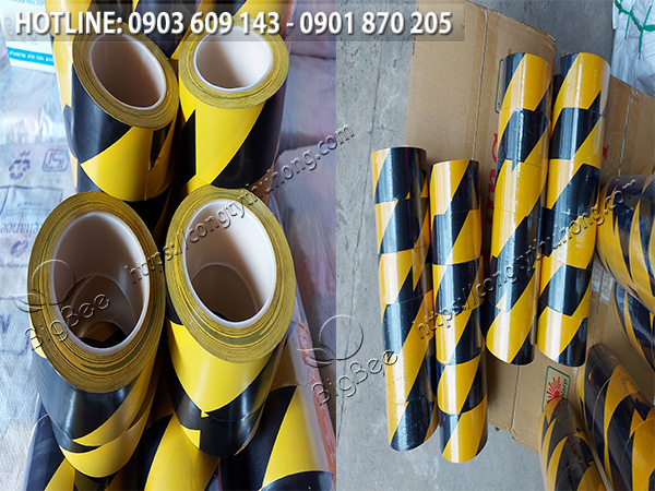 băng dính sọc dán sàn nhà xưởng cuộn 4f8