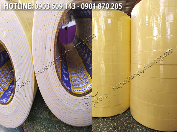 băng keo 2 mặt mút xốp vỏ vàng giá rẻ 2