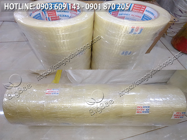 băng keo cường lực sợi thủy tinh chịu lực tốt 2 sọc bản nhỏ