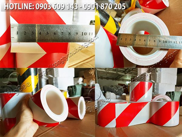 băng keo dán nền sọc đỏ trắng giá rẻ 1
