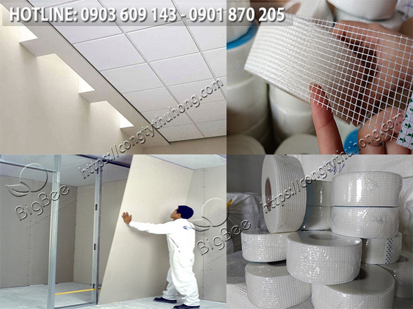 ứng dụng thi công với băng keo dán tấm thạch cao