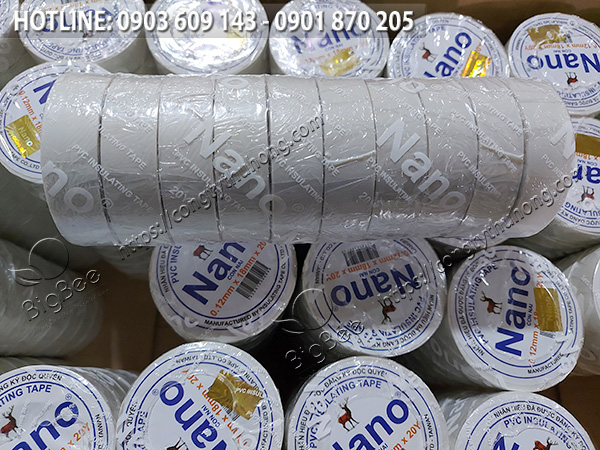 Băng keo điện nano màu trắng 20y Con Nai Băng keo điện nano màu trắng 20y Con Nai