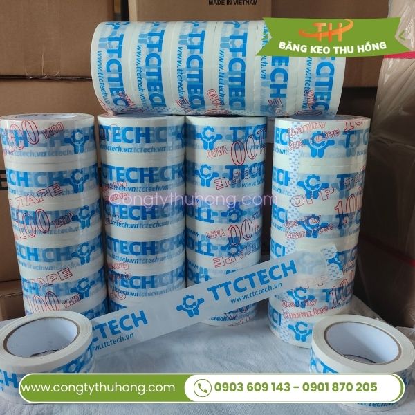 Băng keo Logo in sắc nét, bền màu, không bong tróc. Băng keo Logo in sắc nét, bền màu, không bong tróc.
