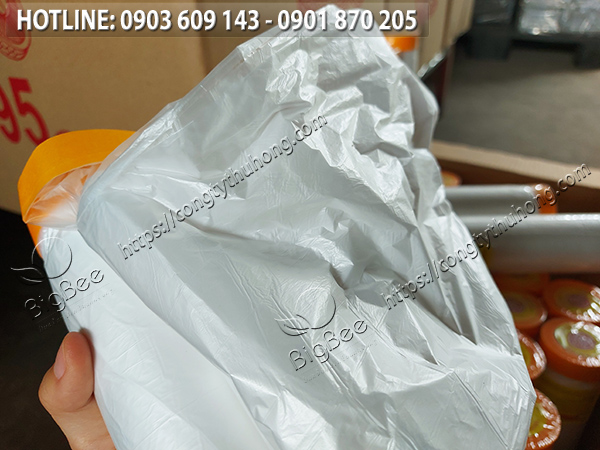 Băng keo giấy nilon che sơn cầm nhẹ tay Băng keo giấy nilon che sơn cầm nhẹ tay