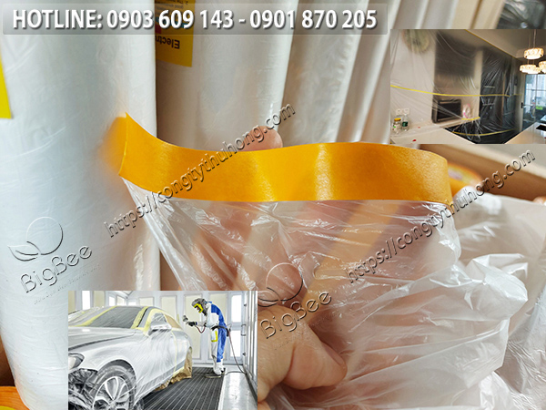 Băng keo giấy nilon che sơn sử dụng cho nhiều công việc Băng keo giấy nilon che sơn sử dụng cho nhiều công việc
