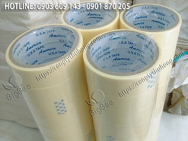 băng keo giấy vàng cuộn nhỏ 24mm