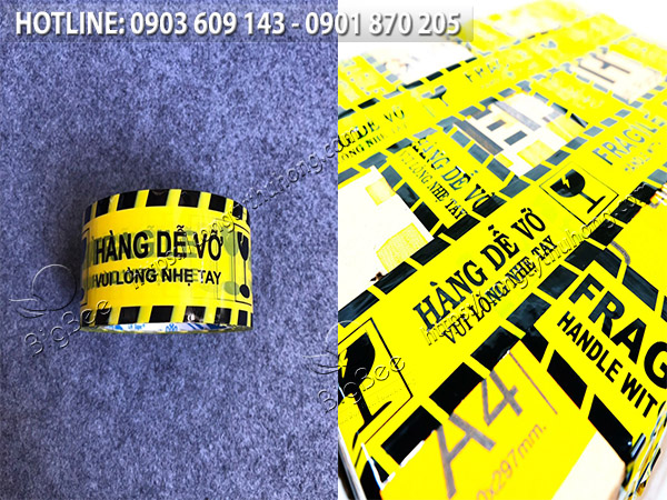 nét đặc trưng của băng keo hàng dễ vỡ dán thùng