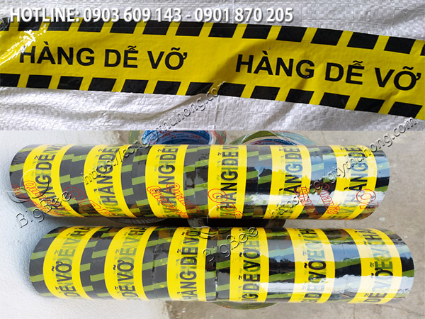 băng keo hàng dễ vỡ vàng đen 1