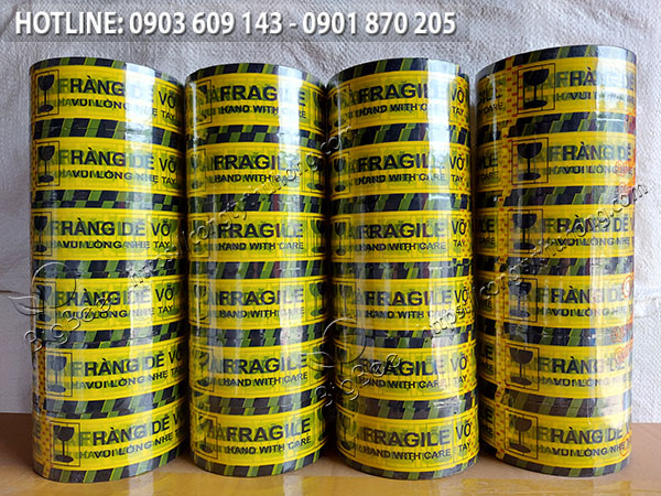 Băng keo hàng dễ vỡ được áp dụng công nghệ in ấn hiện đại Băng keo hàng dễ vỡ được áp dụng công nghệ in ấn hiện đại