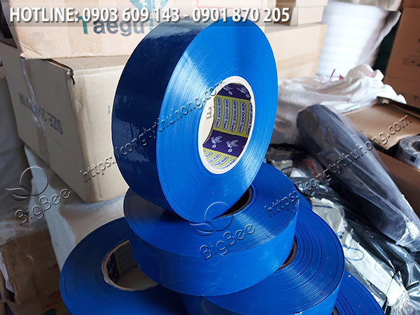 băng keo màu xanh dương cuộn lớn dán thùng 900g 1