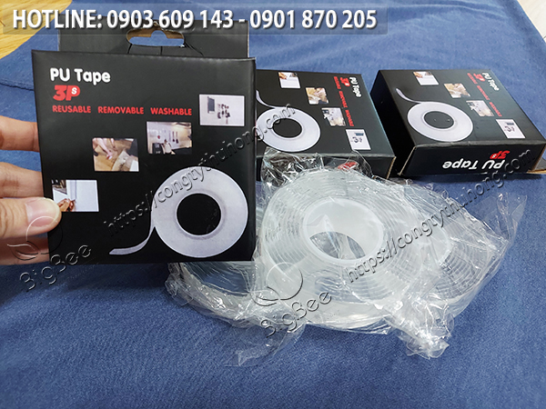 băng keo siêu dính trong suốt 2 mặt pu 4