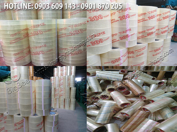 băng keo trong dán thùng tại xưởng