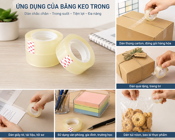 Băng keo trong văn phòng phẩm loại nhỏ Băng keo trong văn phòng phẩm loại nhỏ