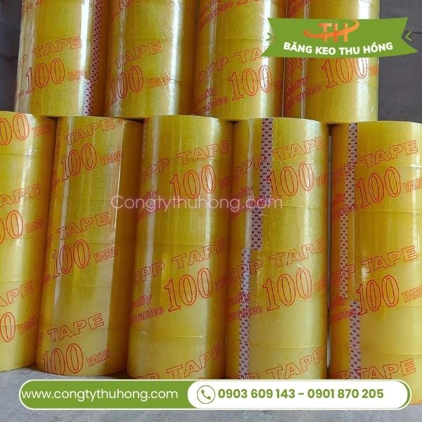 Băng keo dán thùng màu vàng chanh Băng keo dán thùng màu vàng chanh