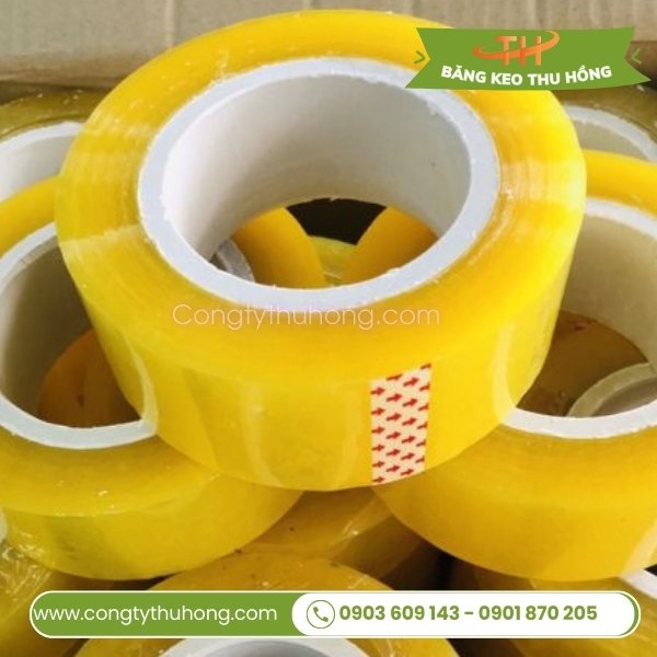 Băng keo trong màu vàng chanh dán thùng Băng keo trong màu vàng chanh dán thùng