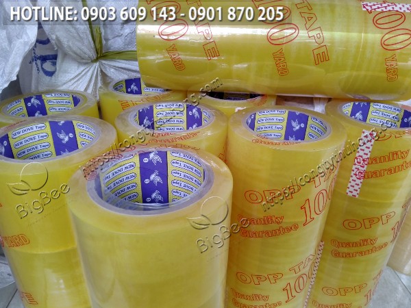 Băng keo trong ánh vàng chanh cuộn lớn