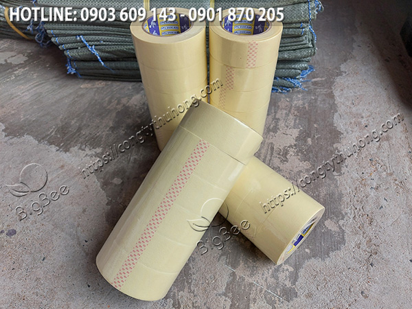 cuộn băng keo giấy dán thùng hàng hóa bản thông dụng 4f8 giá rẻ 4