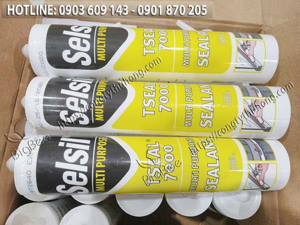 cung cấp keo dán lavabo, bệ cầu toilet silicone Selsil Tseal 7000