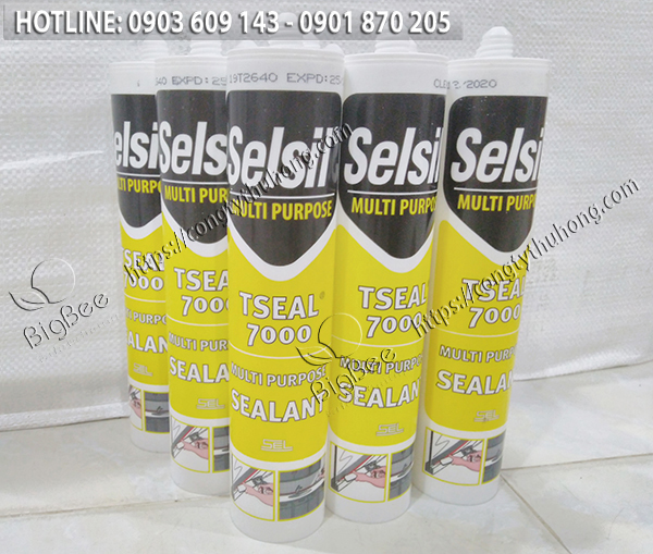 keo dán lavabo, bệ cầu toilet silicone Selsil Tseal 7000