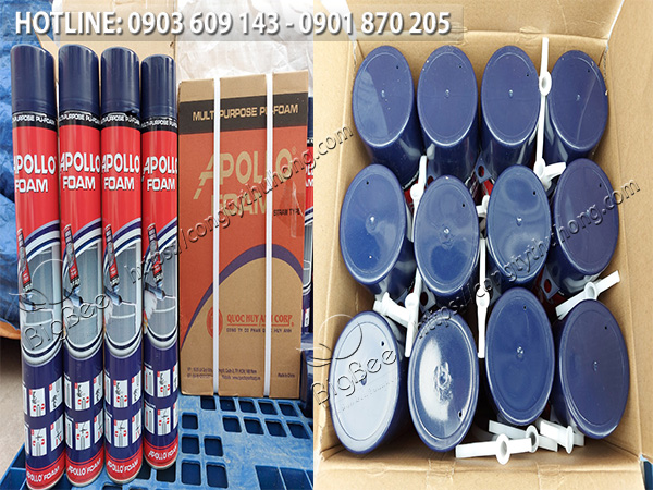 keo bọt nở chống rung apollo foam đóng thùng theo đúng quy cách