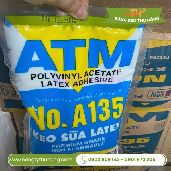 Keo sữa ATM Latex No.A135 dán chắc bền lâu không bong tróc Keo sữa ATM Latex No.A135 dán chắc bền lâu không bong tróc