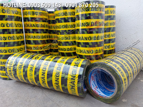 phân phối rẻ băng keo hàng dễ vỡ màu vàng đen 4
