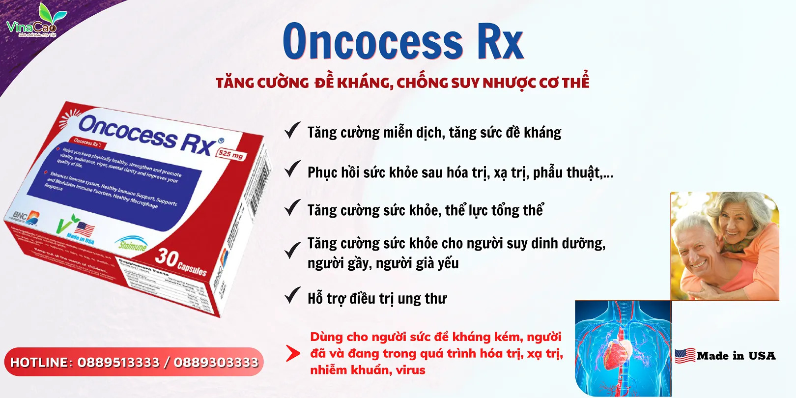 Oncocess RX - Tăng khả năng miễn dịch cơ thể