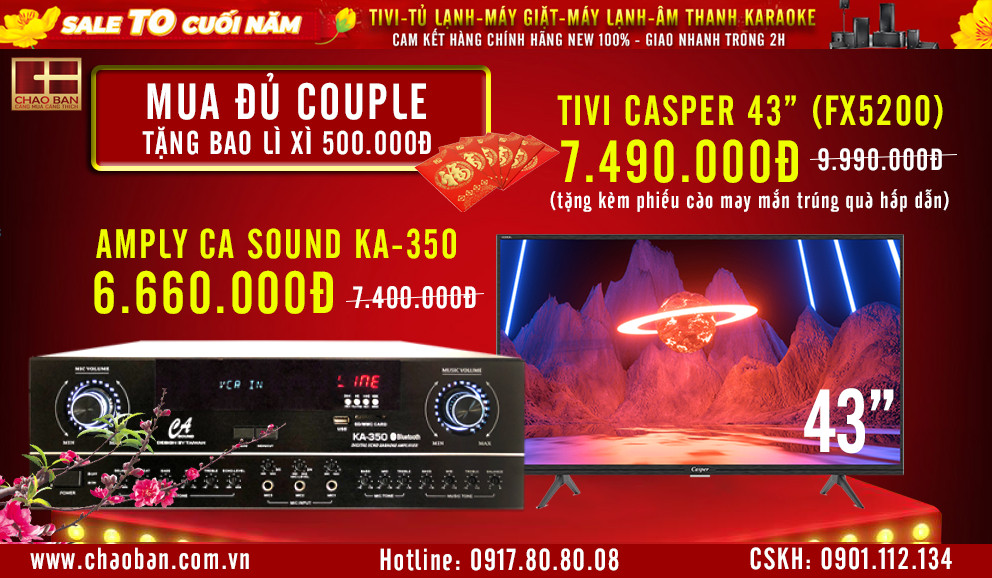 Nhận Lì xì năm mới và quà tặng khi mua sắm tại điện máy Chào Bán