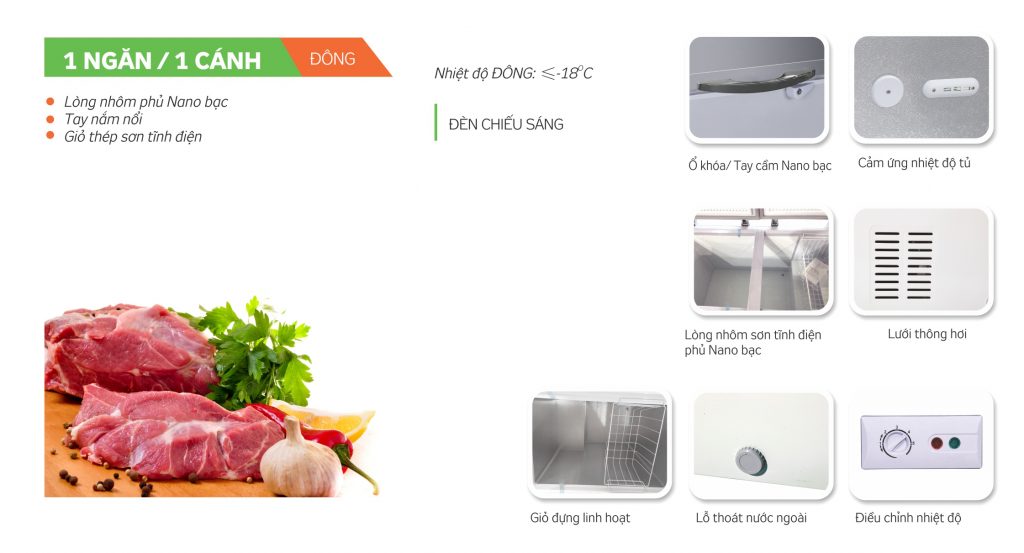 Tủ đông kháng khuẩn Kangaroo KG235VC1 235L 1 ngăn 1 cánh