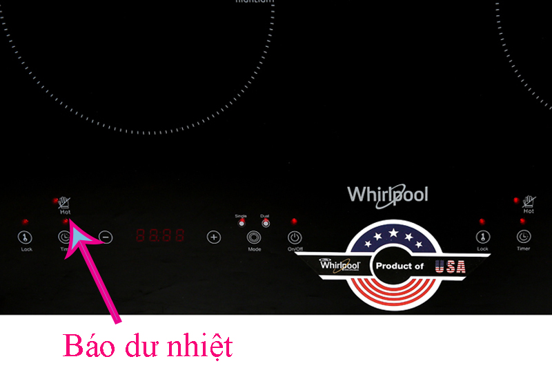 Báo dư nhiệt - Bếp hồng ngoại đôi Whirlpool ACT752/BLV Báo dư nhiệt - Bếp hồng ngoại đôi Whirlpool ACT752/BLV