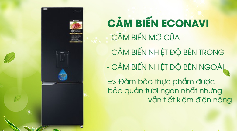 econavi-Tủ lạnh Panasonic Inverter 290 lít NR-BV320WKVN econavi-Tủ lạnh Panasonic Inverter 290 lít NR-BV320WKVN
