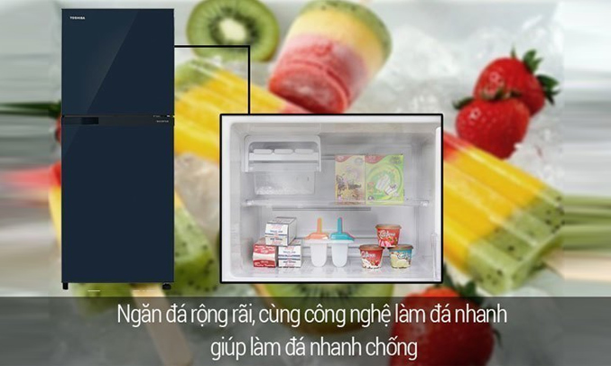 Tủ lạnh Toshiba GR-M25VUBZ(UB) 186 lít xanh đen công nghệ làm đá đông nhanh chóng