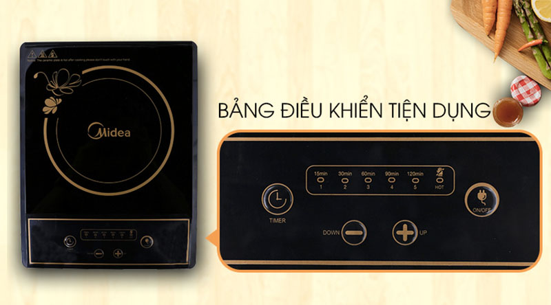 Bảng điều khiển - Bếp hồng ngoại Midea MIR-B2017DD Bảng điều khiển - Bếp hồng ngoại Midea MIR-B2017DD