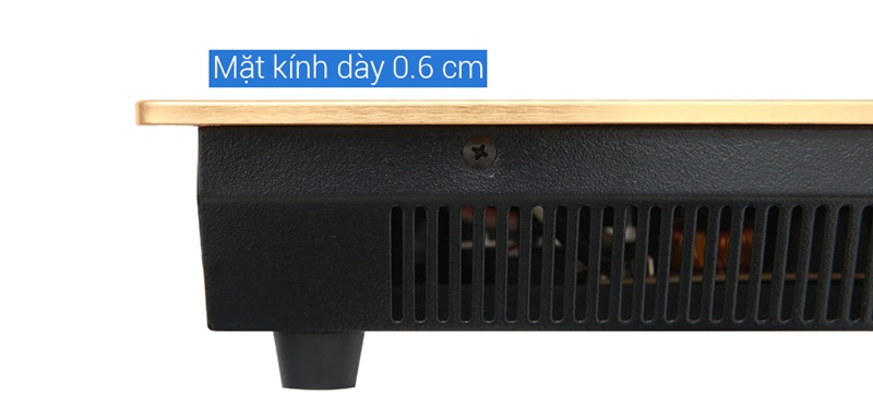 Mặt kính dày chỉ 0.6 cm - Bếp từ đôi Kangaroo KG438I Mặt kính dày chỉ 0.6 cm - Bếp từ đôi Kangaroo KG438I