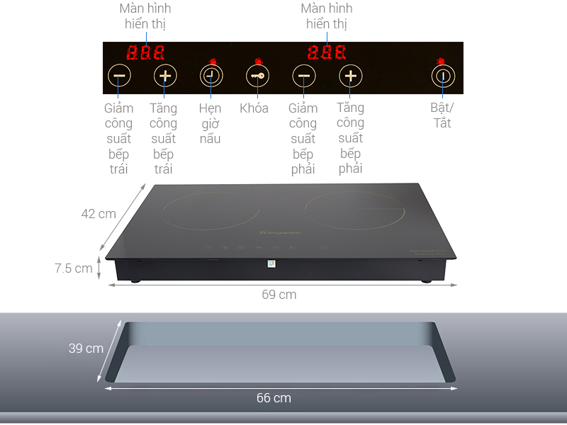 Thông số kỹ thuật Bếp từ hồng ngoại Kangaroo KG499N