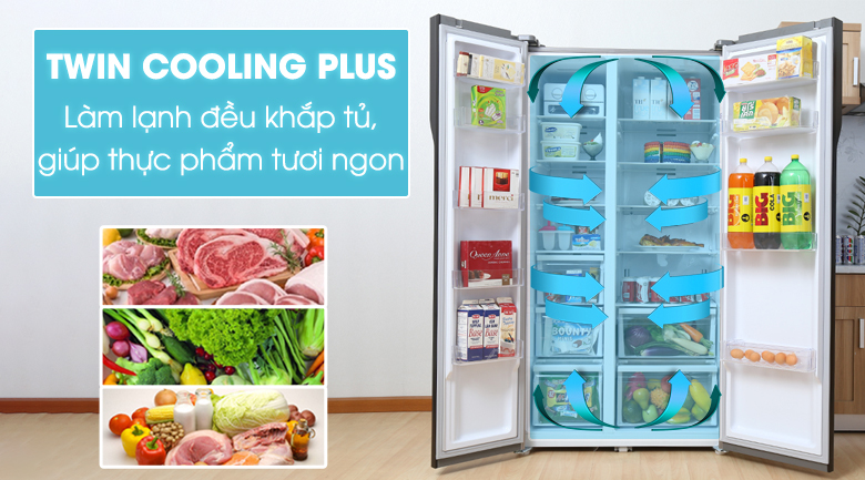 Tủ lạnh Samsung RS552NRUA9M/SV 2 dàn lạnh riêng biệt Tủ lạnh Samsung RS552NRUA9M/SV 2 dàn lạnh riêng biệt