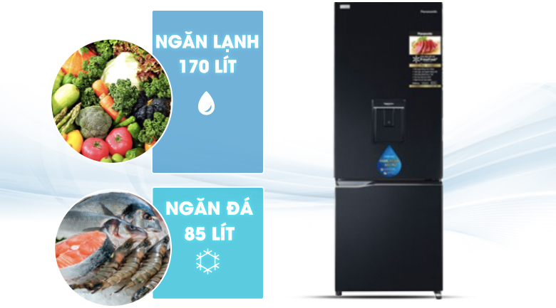 dung tích-Tủ lạnh Panasonic Inverter 255 lít NR-BV280WKVN dung tích-Tủ lạnh Panasonic Inverter 255 lít NR-BV280WKVN