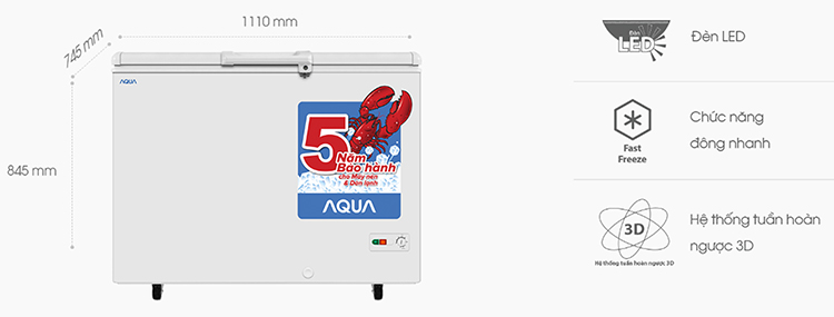 Tủ Đông Aqua AQF-C680 (478L) - Hàng Chính Hãng