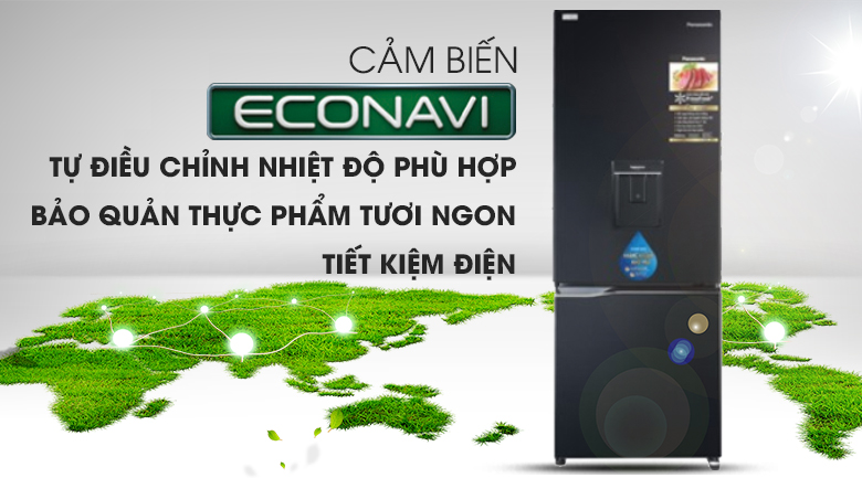 econavi-Tủ lạnh Panasonic Inverter 255 lít NR-BV280WKVN econavi-Tủ lạnh Panasonic Inverter 255 lít NR-BV280WKVN