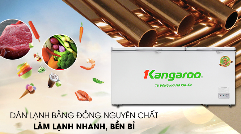 Tủ đông Kangaroo 490 lít KG 809C1 - Làm đông thực phẩm nhanh với dàn lạnh bằng đồng nguyên chất Tủ đông Kangaroo 490 lít KG 809C1 - Làm đông thực phẩm nhanh với dàn lạnh bằng đồng nguyên chất
