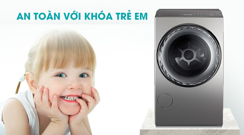 Khóa trẻ em - Máy giặt sấy Toshiba Inverter 12 Kg TWD-DUJ130X4V Khóa trẻ em - Máy giặt sấy Toshiba Inverter 12 Kg TWD-DUJ130X4V