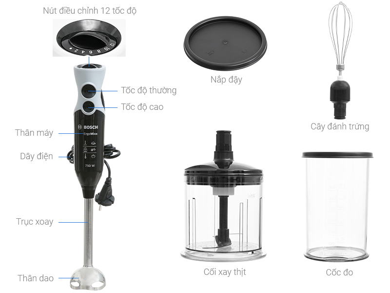 Thông số kỹ thuật Máy xay sinh tố cầm tay Bosch MSM67160